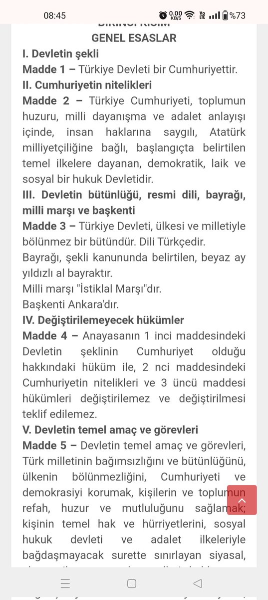 Anayasamızın İlk 4 maddesi Cumhuriyetimizin Kurtuluş Savaşı'yla kazanılan kuruluş ayarlarıdır. Yaşasın Cumhuriyetimiz yaşasın Mustafa Kemal Atatürk. Nice Cumhuriyet bayramlarımız olacak. Bu güzel gün kutlu olsun.