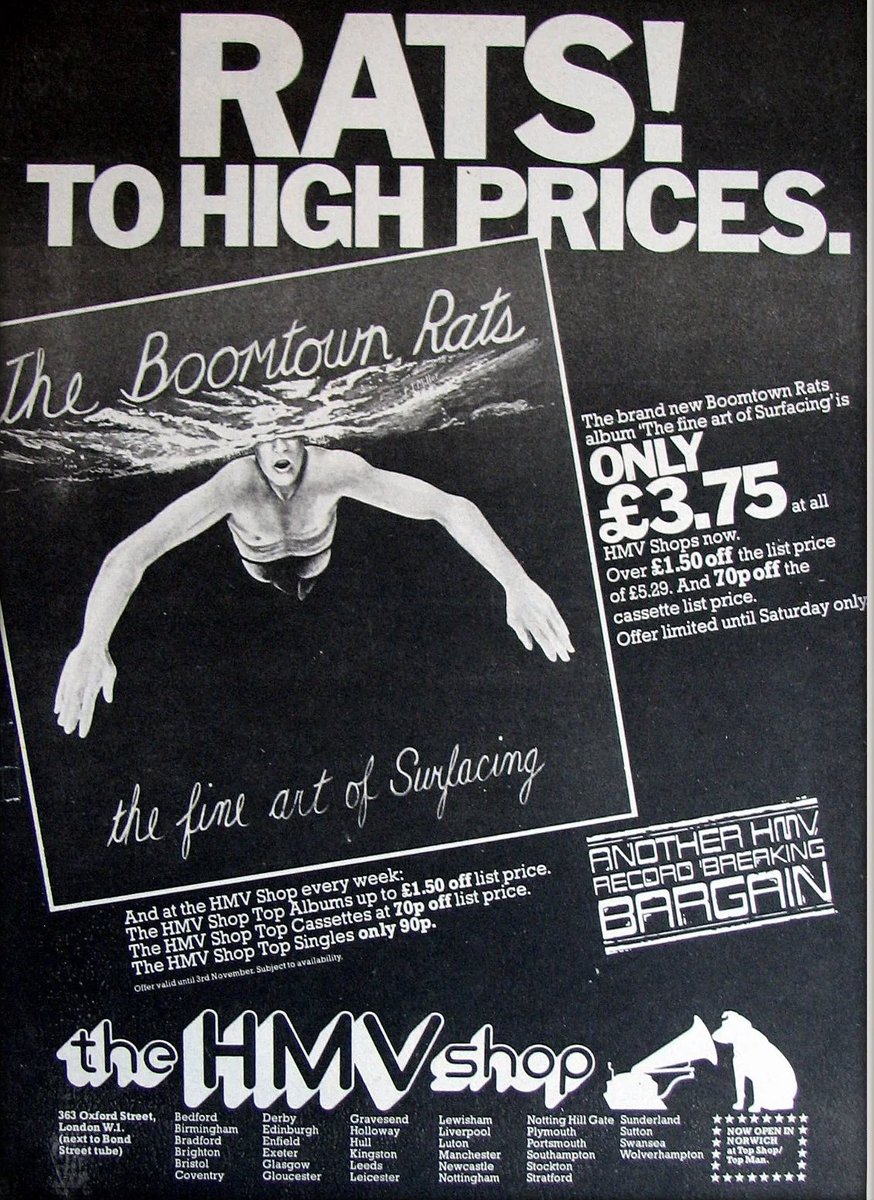 lee0969's tweet image. On this day in 1979 No 7 UK Album Chart The Boomtown Rats “The Fine Art Of Surfacing” IMHO this album still sounds great and I’ve got to choose the classic “I Don’t Like Mondays” how about you? #1970s #BoomtownRats #Punk @jillwebb2005 @nikidoog @CarolynPPerry @blackenrho…