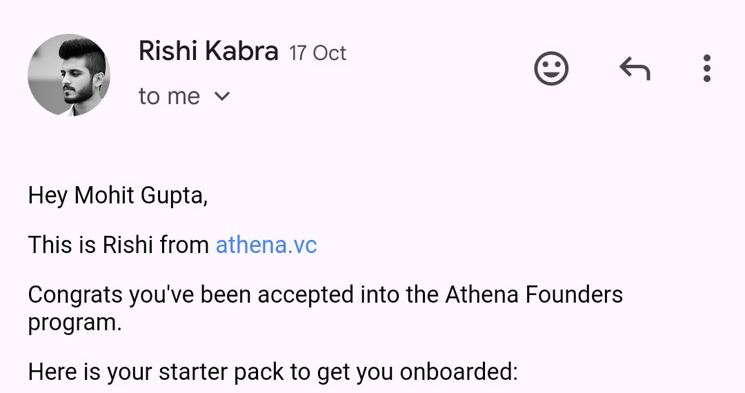 Moheeeetgupta's tweet photo. Got accepted into @_AthenaVC Founder's Program💥

Gonna help me with an access to a global founder's network and  AMA sessions with founders of million $ businesses like @RobAthenaVC 🚀

Will be completing below 5 steps to crack the residency program 

A Thread
#buildinpublic https://t.co/eZ8OqvKeaT