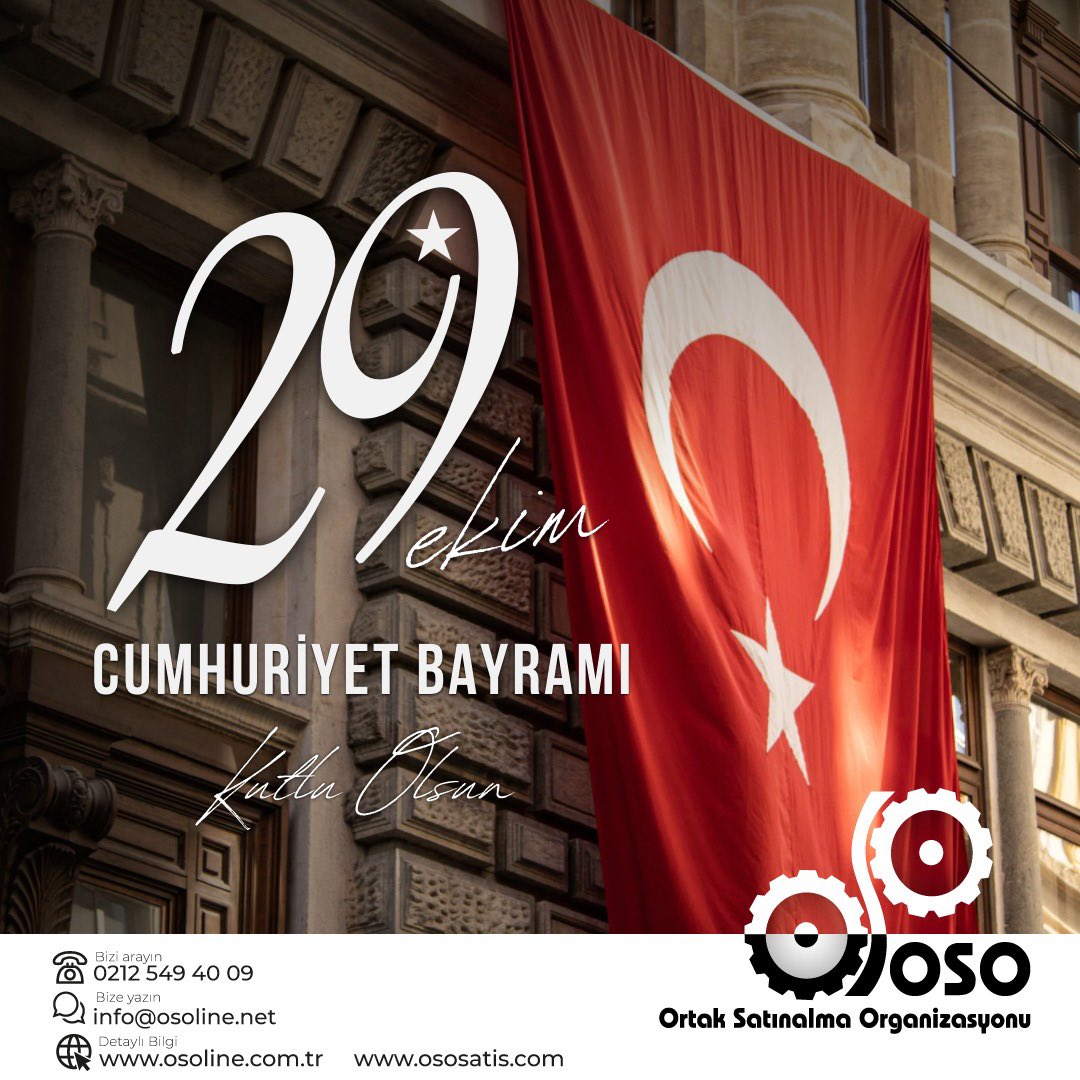 OSOLINE_'s tweet image. 29 Ekim Cumhuriyet Bayramı Kutlu Olsun 

+90 212 549 40 09

#OsoLine #OSO #OrtakSatınalmaOrganizasyonu #ososatis #29Ekim #cumhuriyetbayramı