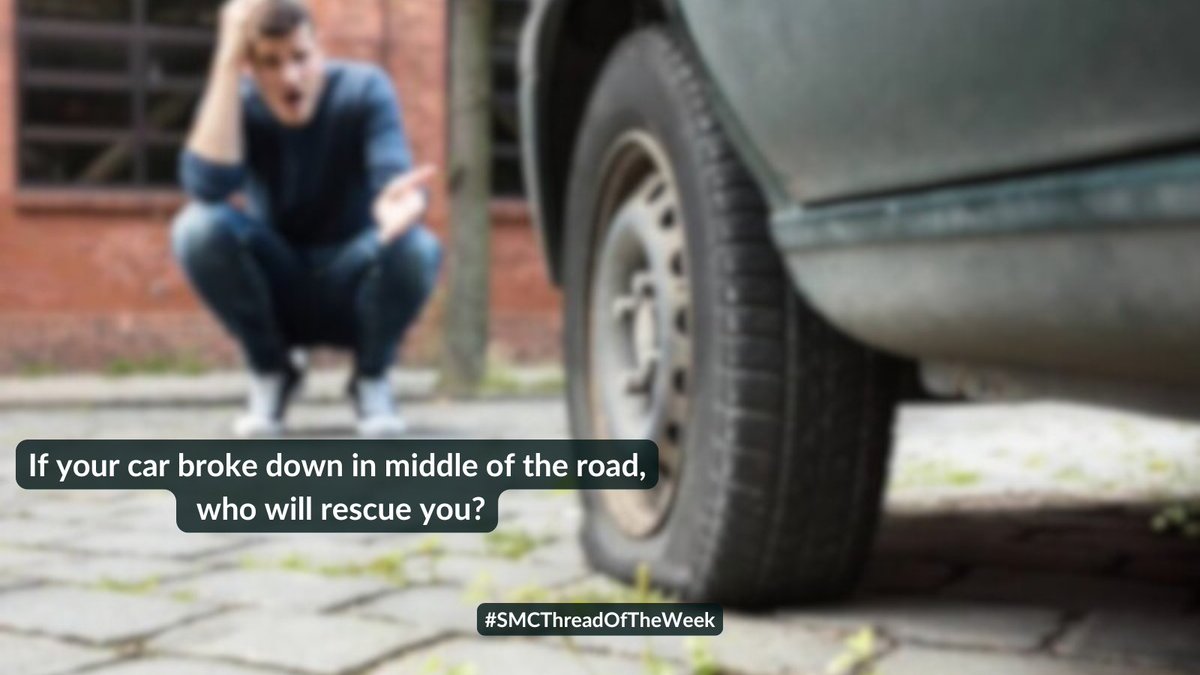 smc_insurance's tweet photo. If your car breaks down in the middle of the road, who will rescue you? 😥
Not Your best-friend!
Not a stranger passing by!
Not a “DIY car fixing” video!
Then who? 🧐
Let’s find out in today’s #SMCThreadOfTheWeek 👇
#roadsafety #motorinsurance #carinsurance #roadsideassistance #explained #indianroads