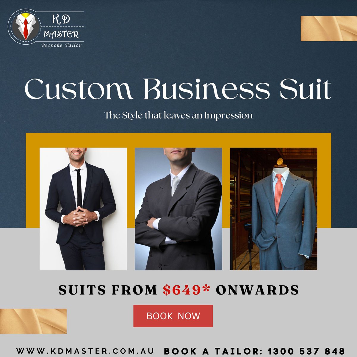 KDmaster8's tweet photo. Get ready to leave a lasting impression!
Visit us to get yourself a custom business suit and a bespoke suit. 
Book your appointments at https://t.co/32XNYsULsp.
#Suits #suitup #suitstyle #fashionista #fashionformen  #style #OOTD https://t.co/pu0dbKGxJ5