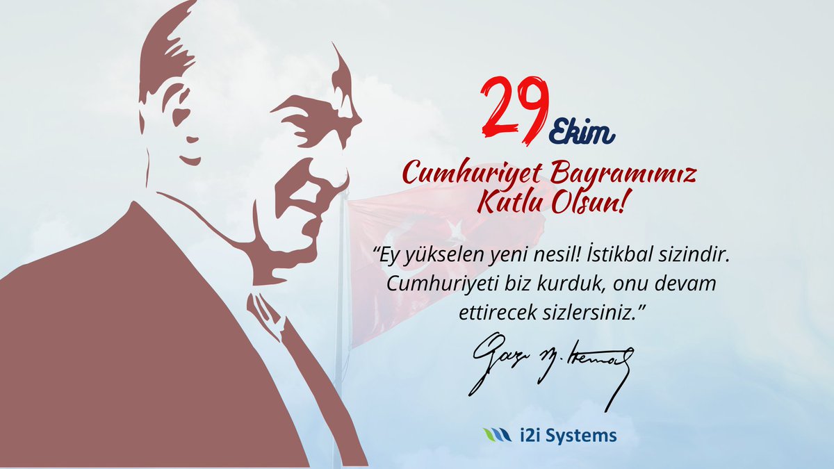 i2iSystems's tweet photo. Cumhuriyetimizin 101. yılını coşkuyla kutladığımız bu özel günde, Ulu Önder Mustafa Kemal Atatürk ve silah arkadaşlarını saygı, minnet ve rahmetle anıyoruz.
Cumhuriyet Bayramımız kutlu olsun! 🇹🇷 https://t.co/FCaXxyJhcJ