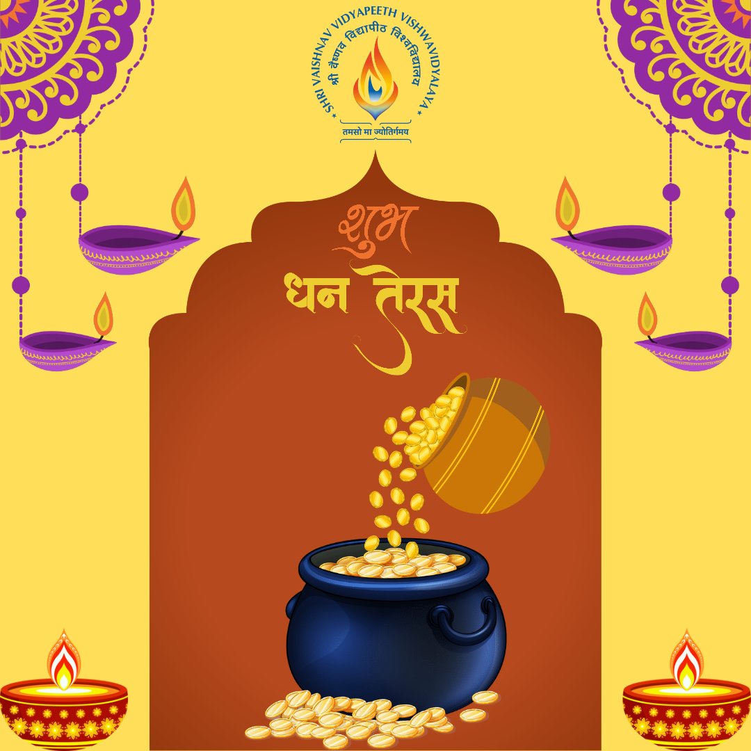 SVSMians's tweet photo. Shri Vaishnav School of Management, SVVV wishes you a very Happy Dhanteras. All of your future is blessed with "Dhan" by Mata Laxmi ✨ https://t.co/RUt2gZr0KV