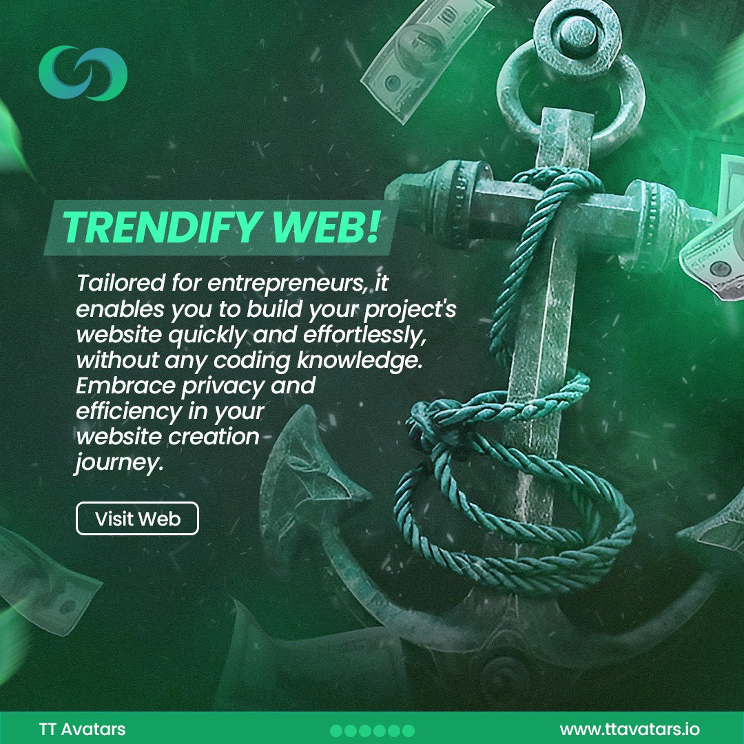 TTAvatars's tweet image. 🚀 Trendify Your Web Journey! 🌐
Tailored for entrepreneurs, Trendify Web lets you create your project’s website effortlessly—no coding needed! 🔒 Embrace privacy, efficiency, and speed in building your online presence. 🚀

👉 Visit Now: ttavatars.io
#TrendifyWeb