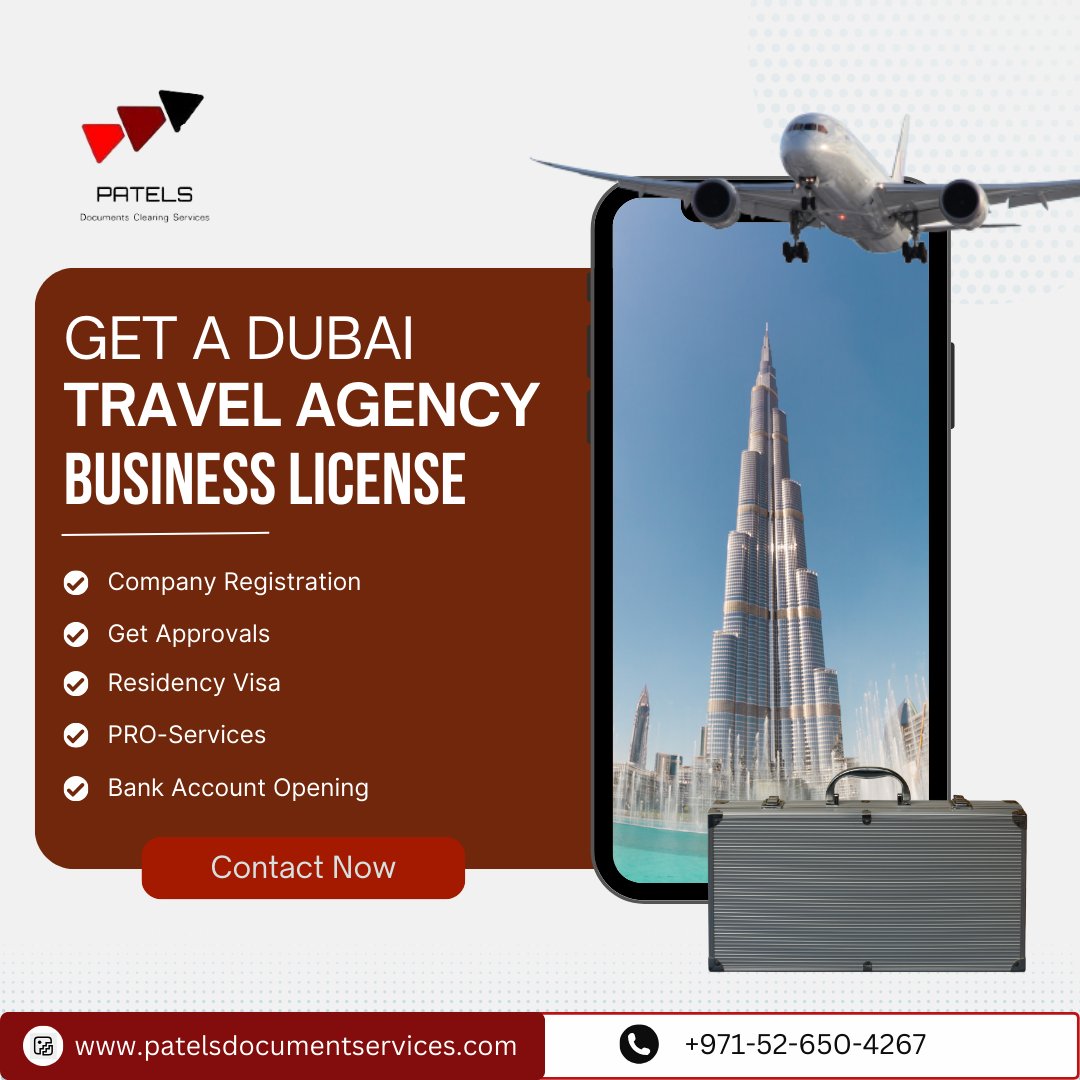 PatelsDcs's tweet image. Looking to start a tourism/Travel agency business in Dubai?
 
Unlock your Dubai business dreams with PATELS DCS! 🏢Obtain your trade license hassle-free and embrace success in the vibrant city of Dubai.
 
Contact Number &amp;amp; WhatsApp: +971-52-650-4267