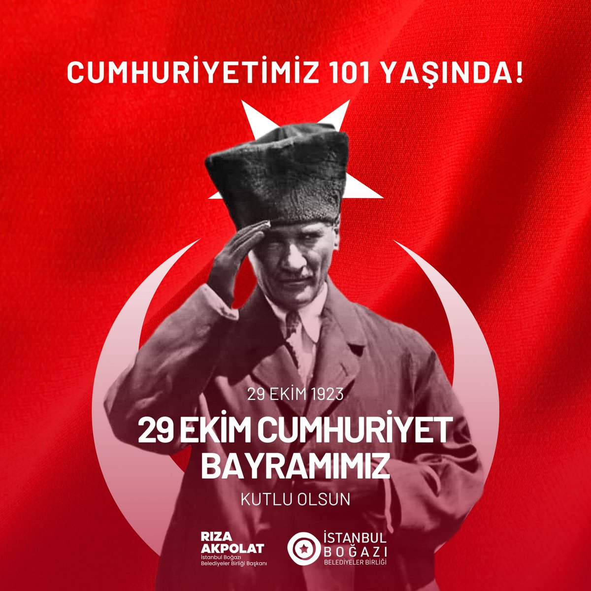 Cumhuriyetimizin 101. yılı kutlu olsun🇹🇷

Gazi Mustafa Kemal Atatürk ve kahramanlarımızın bize armağan ettiği bu büyük mirasın gururunu yüreğimizde taşıyor; bağımsızlık ateşini sonsuza dek yaşatıyoruz. Nice 101 yıllara, yaşasın Cumhuriyet!