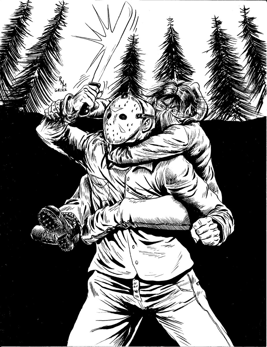 When you have werewolf blood in you, you have a pretty good shot against Jason. #Marrok #ProjectShadowBreed #inktober #comics #Fridaythe13th #JasonVoorhees
