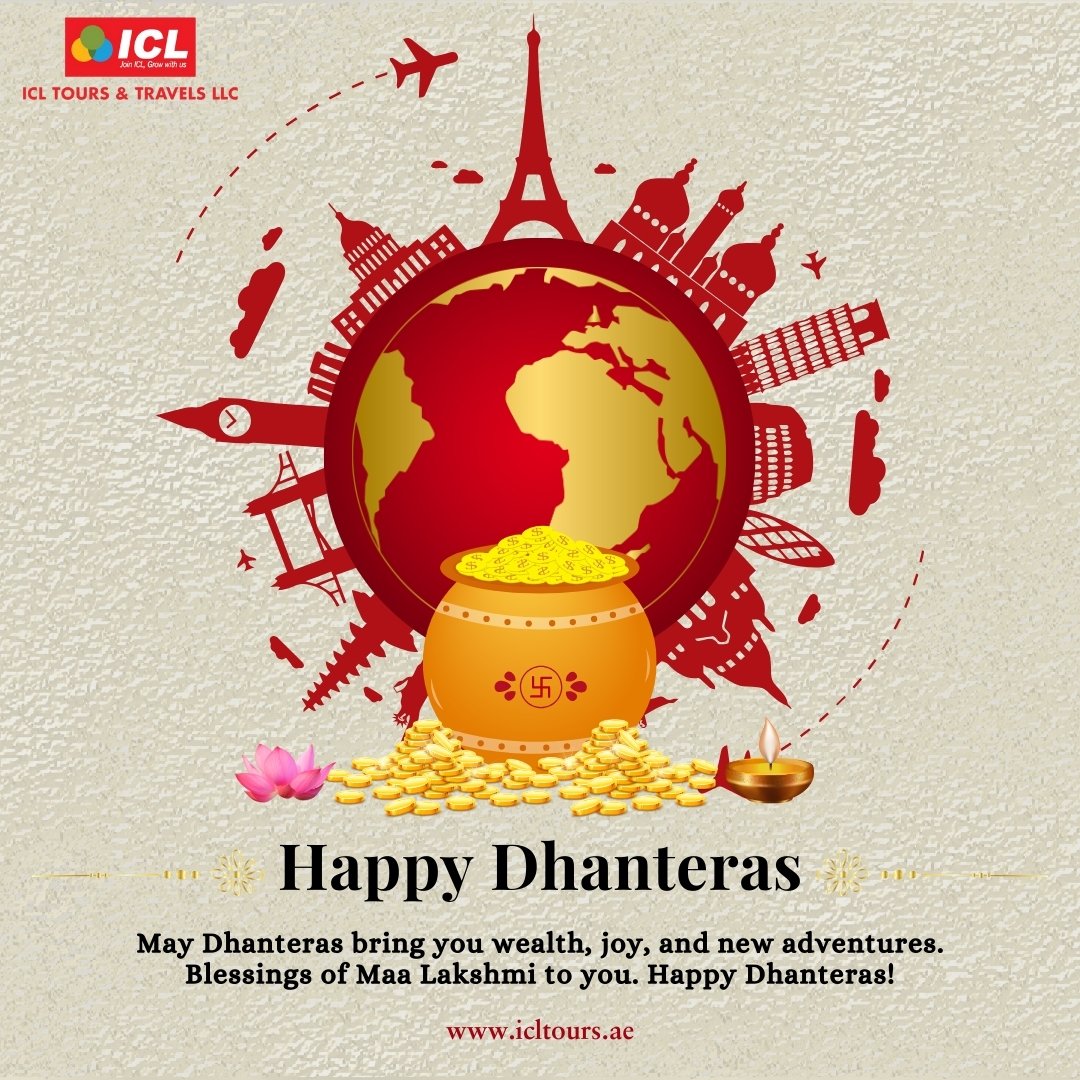 icl_tours's tweet photo. May Dhanteras bring you wealth, joy, and new adventures. Blessings of Maa Lakshmi to you. Happy Dhanteras!

#happydhanteras #uae #icltoursandtravels #dubai #tours #visitvisa #flightbooking #travel https://t.co/dnHnPi9jdm