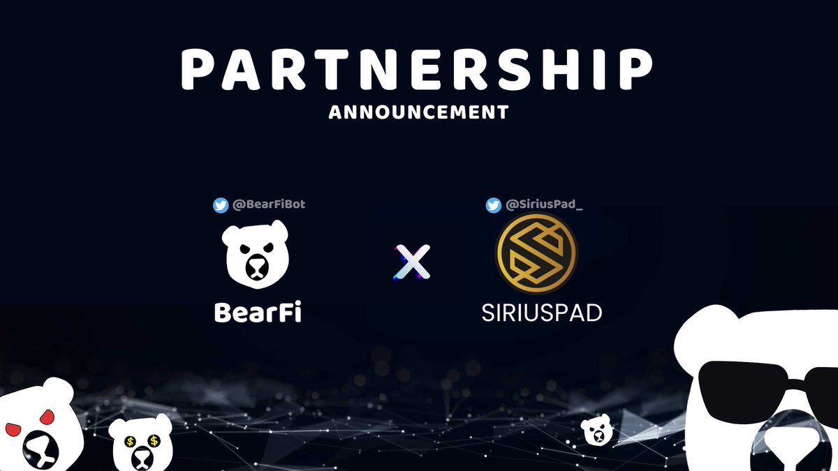 🚀 BearFi x Siriuspad Partnership Unveiled! ✨

We’re thrilled to partner with <a href="/SiriusPad_/">Siriuspad</a>, a decentralized multi-chain fundraising platform designed to empower new ventures and offer exclusive investment opportunities for early-stage backers. 

🎮 SiriusTap is now live! Dive