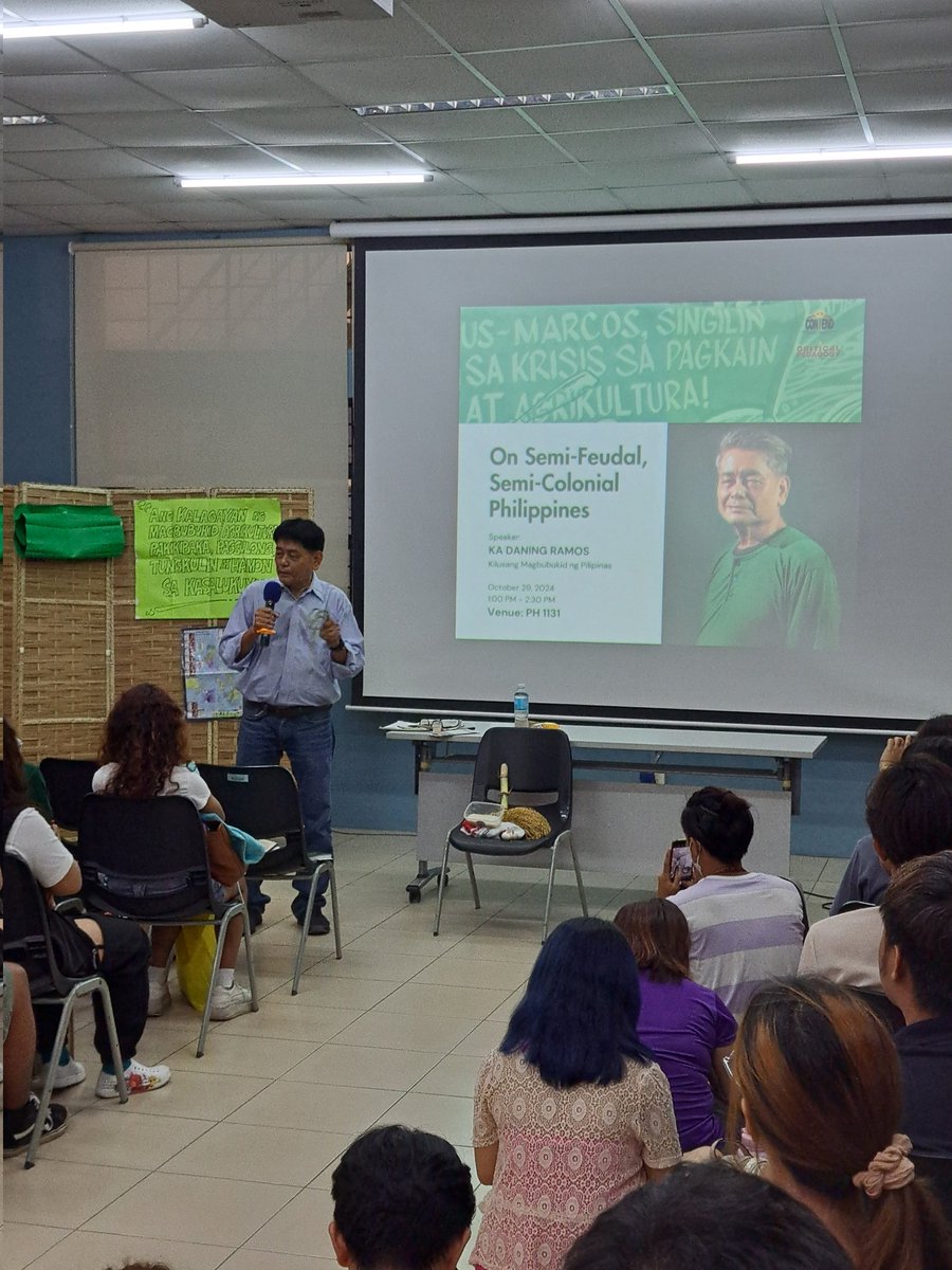 YearoftheMonSy's tweet photo. Maraming salamat kay Ka Daning Ramos, lider-magsasaka ng Kilusang Mambubukid ng Pilipinas at senatorial bet sa 2025, para sa pagbibigay ng lektura hinggil sa malapyudalismo sa Pilipinas 🌾

#LandToTheTillers
#BuwanNgMagbubukid2024
#MagsasakaSaSenado
#TaumbayanSaSenado2025 https://t.co/36WkPlrIqW