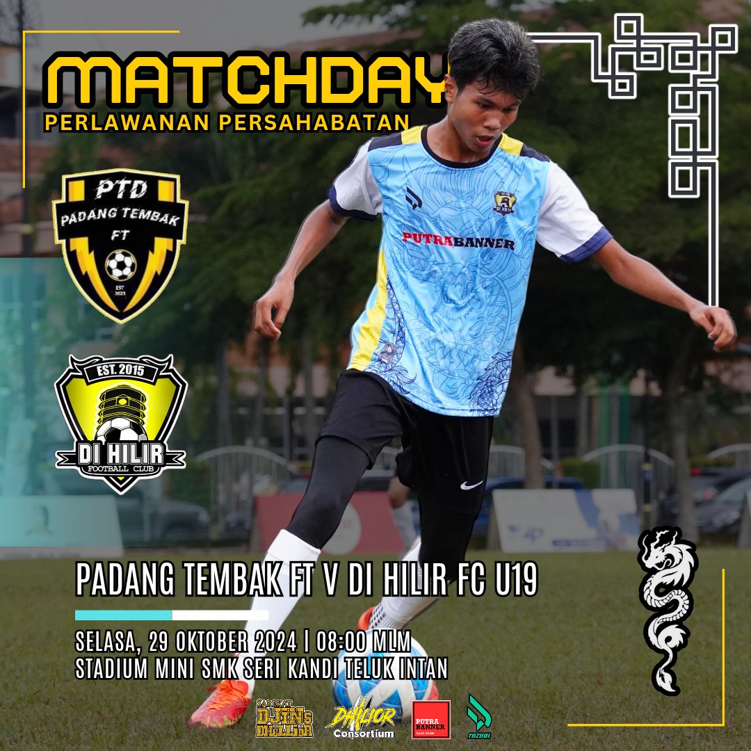 𝗠𝗔𝗧𝗖𝗛𝗗𝗔𝗬!

Perlawanan Persahabatan 𝗨-𝟭𝟵

Skuad akademi Di Hilir FC U19 akan menghadapi suatu perlawanan persahabatan.

📆 Selasa, 29hb Oktober 2024
⏱️ 08:00 malam
🏟️ Stdm. Mini SMK Seri Kandi Teluk Intan

🔵⚪

#dihilirfc #theyoungsaktimuna 🐉 #DHFCprogram