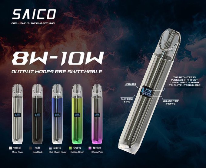 Lee200824's tweet photo. Saico一代彈搭配專屬煙機
霧化效果max！

批發百起好價好質量

#saico
#星座機
#vapehk
#一代彈
#外貿電子煙
#批發
#電子煙集運 https://t.co/4UgpWA1oiB