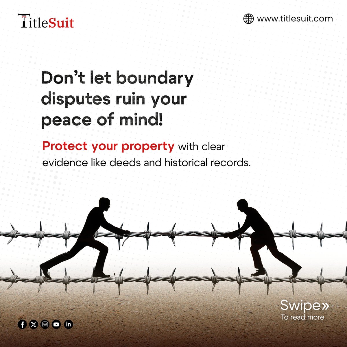 TitleSuit's tweet photo. Is your neighbour encroaching on your land?
Know your rights when it comes to property boundary disputes
DownloadNow: https://t.co/dkQprO9XBq
VisitUs: https://t.co/6OR7210GS4
#TitleSuit #titlesuitapp #cibilofproperties #propertycaselisting #धनतेरस #Dhanteras #boycottdainikbhaskar https://t.co/wxMR9e3Fz0