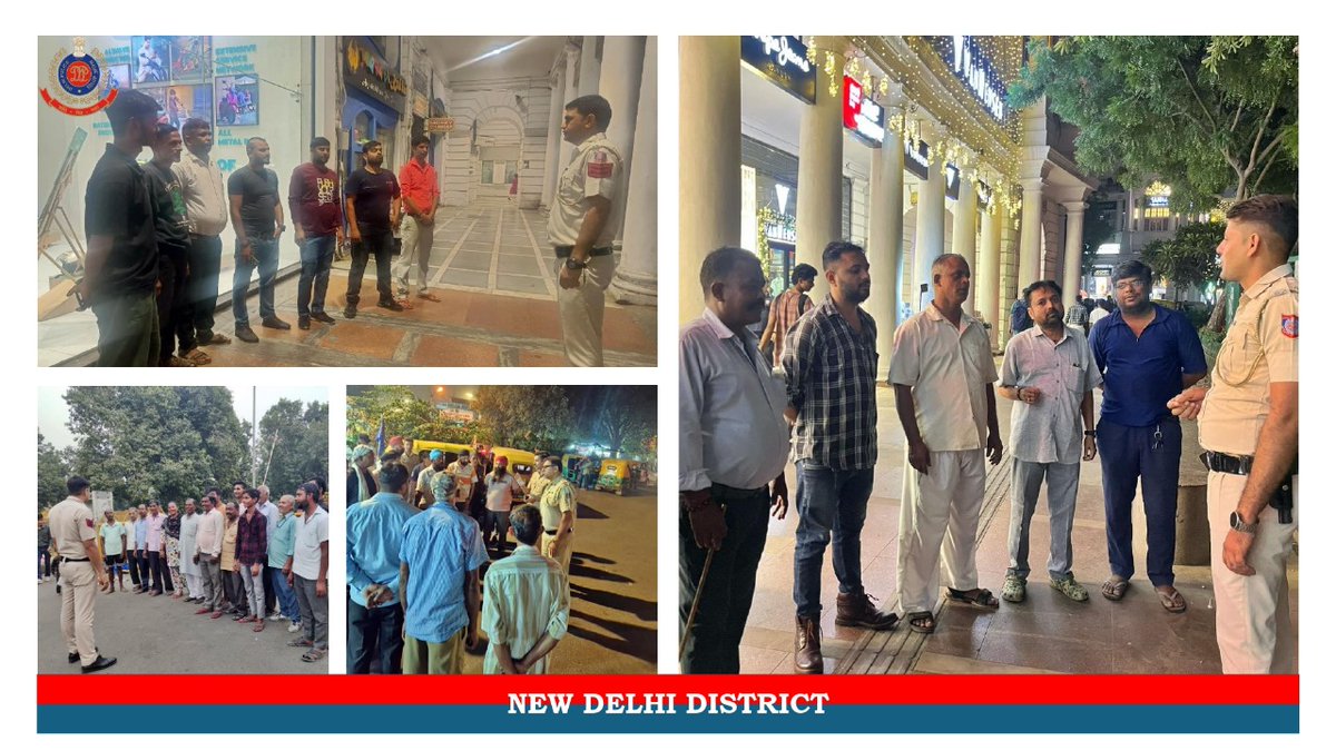 DCPNewDelhi's tweet photo. New Delhi District Police is engaging with RWAs/MWAs/shopkeepers to strengthen community partnerships and enhance security measures for the upcoming festivies. Our officers are vigilant &amp; ready to respond to any situation. Together, let's make this a joyous and safe celebration. https://t.co/uf8LBhLQ58
