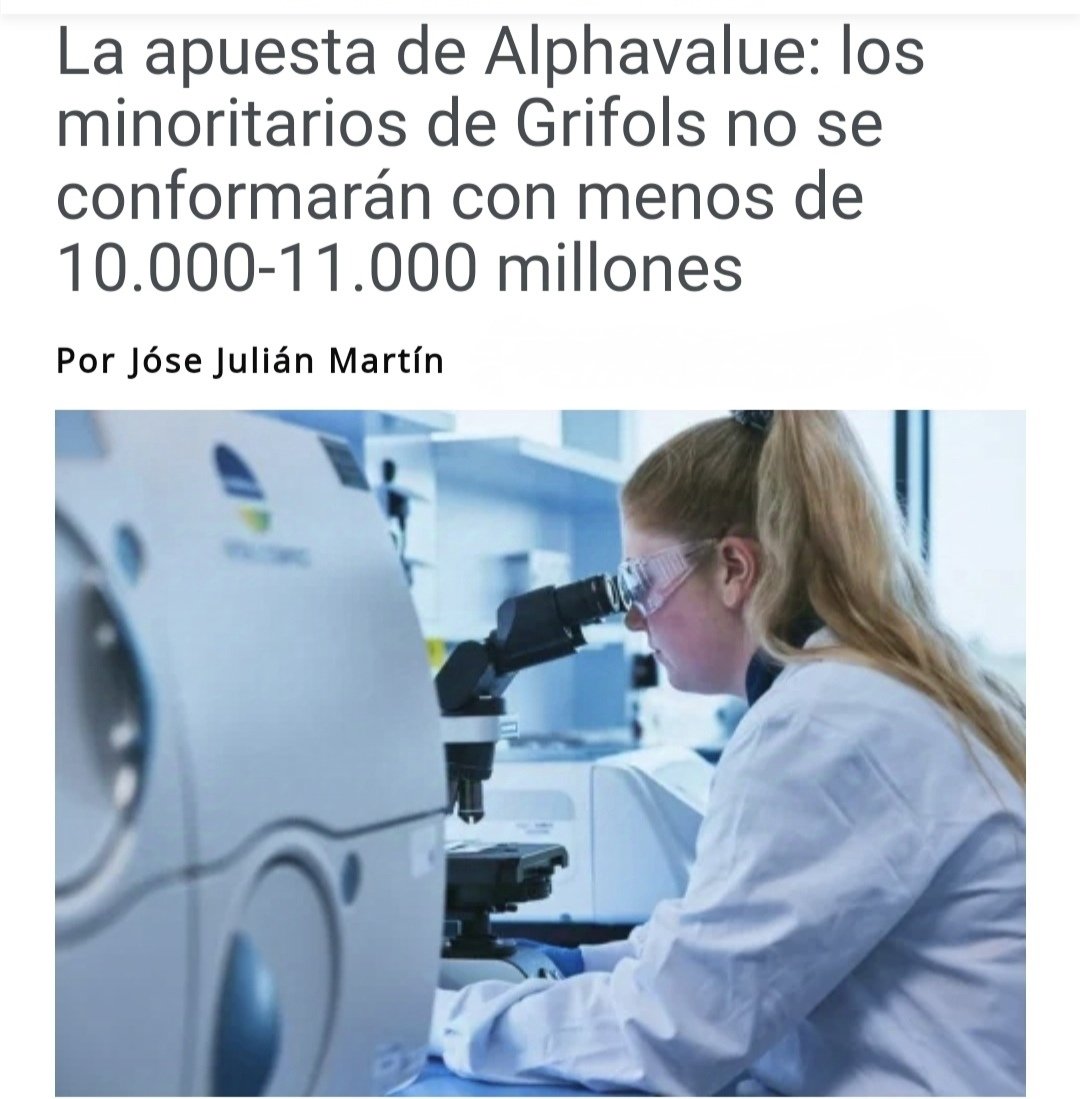 pharma_jonpi's tweet photo. #GRIFOLS Ya No Cuenta Con Posiciones Cortas Significativas en su Capital, Según los Registros de la #CNMV . MINIMO OPA 11.000 MILL O NADA . SE TRATA DE UNA CIA ESTRATÉGICA PARA #EEUU .

https://t.co/dVDTerddQ3 #ibex #nasdaq #dowjones #dax #ftse #germany #biotest #plasmaferesis https://t.co/N7yxX5dxsV