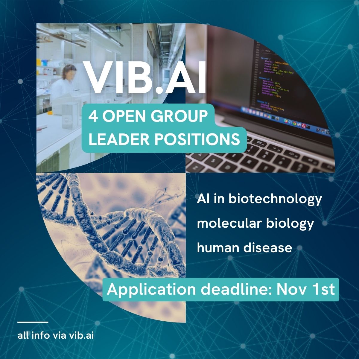 Final call! 📢

If you're looking to advance your research at the forefront of AI and biology, please consider joining us at VIB.AI!

📅 Application Deadline: November 1st
vib.ai/en/opportuniti…