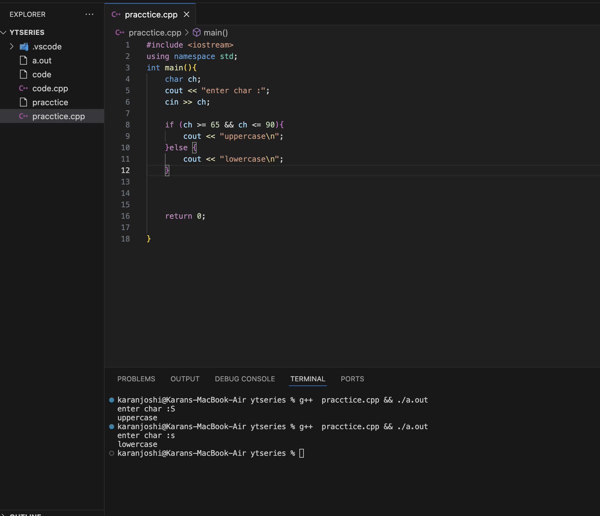 Karanjoshi03's tweet image. upper,lower case and ternary operator statement ,while loops
#CPlusPlusTutorial
#CPP
#Coding
#Programming
#Viral
#Trending
#Meme
#Inspiration