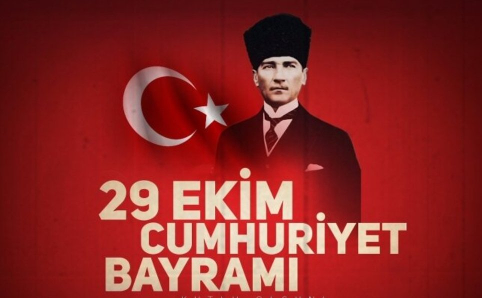 Cumhuriyetimizin ilanının 101. yıldönümünü büyük bir coşkuyla kutluyoruz.

Başta Gazi Mustafa Kemal Atatürk ve silah arkadaşları olmak üzere, bu toprakları vatan yapan aziz şehitlerimizi rahmet, şükran ve minnetle anıyorum.

#Cumhuriyetin101Yılı #CumhuriyetBayramımız