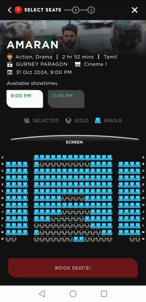 MalaysiaTickets's tweet photo. @Siva_Kartikeyan #Amaran
Malaysia Advance Sales (Day 1)
29/10/2024 -3.10pm
Locations- 35
Shows - 118
Admits - 1,328
Avg Gross - RM 24.8k
More locations and shows been opened and GSC yet to open bookings. 300+ Admits increased in 5 hours time from our previous stats.
8 fast filling shows.. 🔥
Watch out at TGV Toppen, SK Fans and family audience took control of it.
Hopefully distributor will allocate more evening 3pm+ to night 12am for maxmimize Diwali walk ins.
@MalaysiaSKFC_