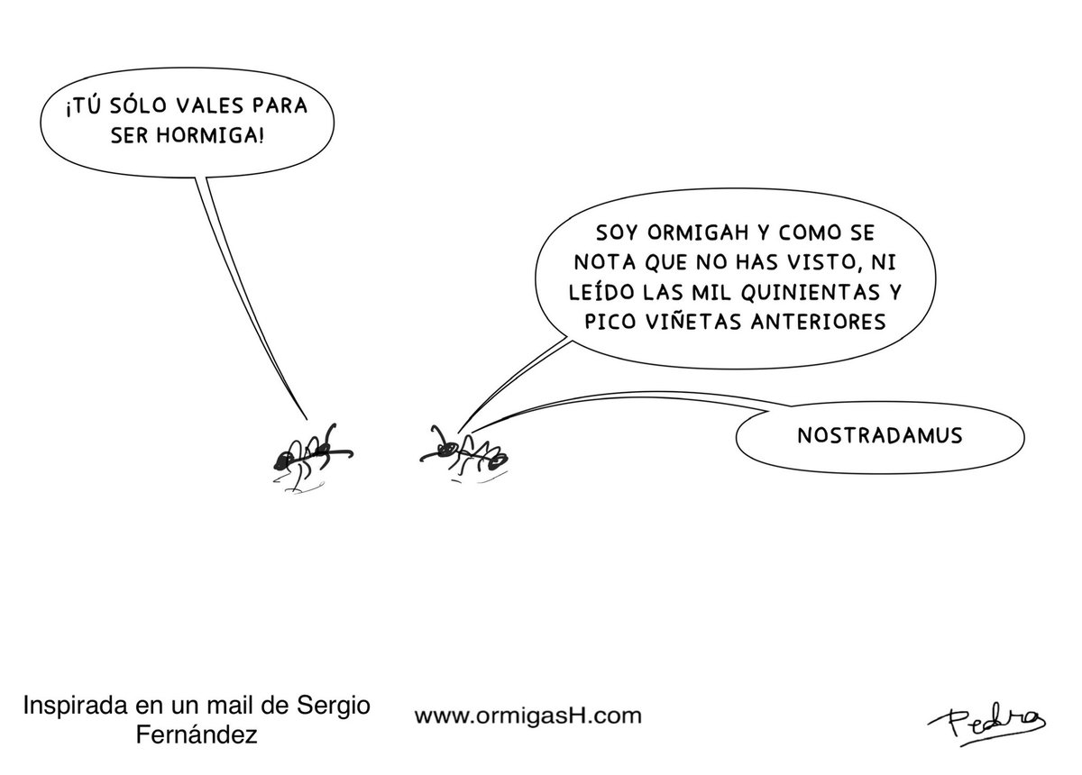 ormigasH's tweet photo. Viñeta diaria núm. 1.523: “Profecías”

“Una viñeta de ormigasH al día 
te devuelve la alegría” https://t.co/FvRN5G9RLc