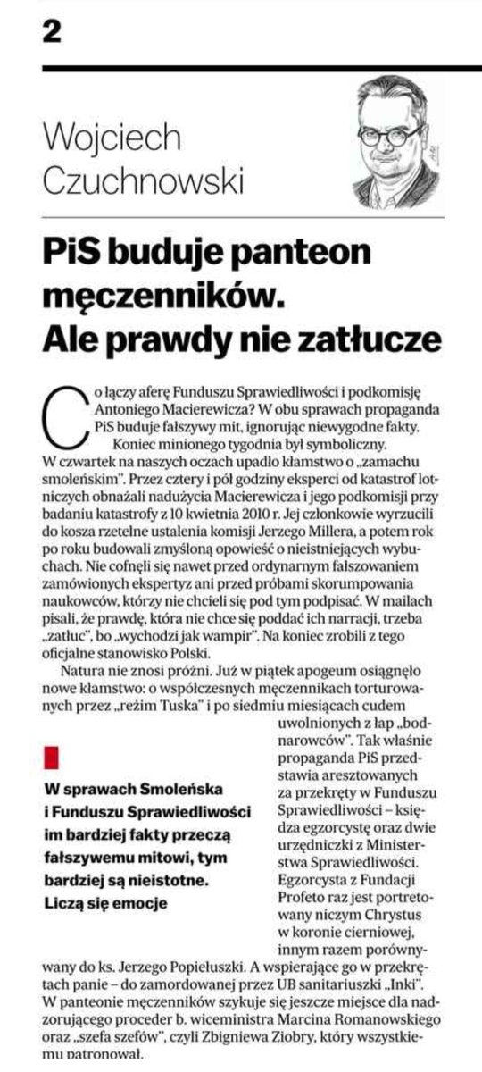 czarek_obywatel's tweet photo. Dzień dobry 🌨
Prasa która nie szeleści; propaganda nowych "męczenników" prawicy 👇
vs. fakty > tekst red. @czuchnowski
vs.
Ktoś Niezłomny ✌️ < tak mi się skojarzyło (a propos lansowania "wzorców" przez pewną partię).
2-strona @gazeta_wyborcza
#wtorek
#ranek
#prasa
#fakty https://t.co/TB5KHP73Oz