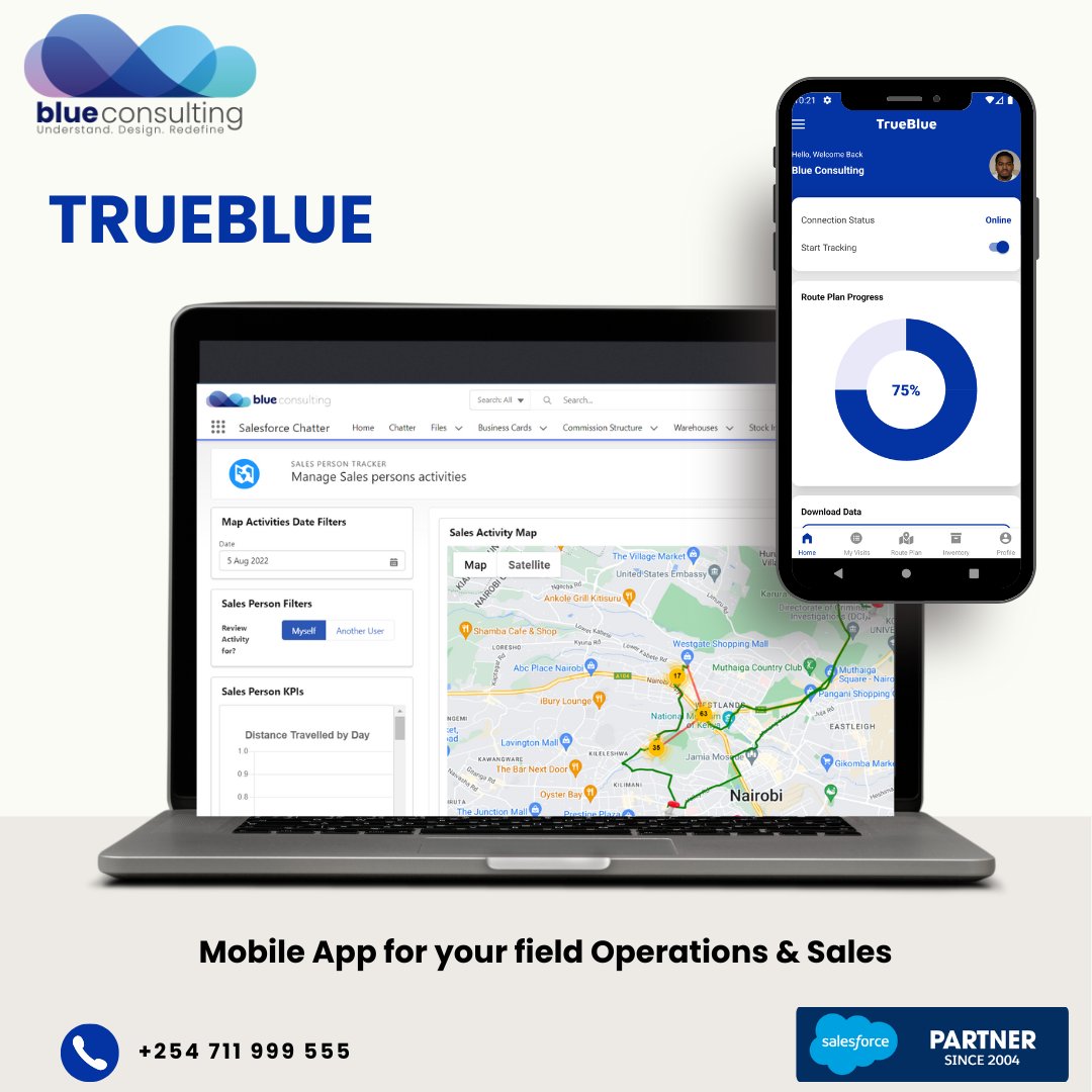 BlueConsultingK's tweet photo. TrueBlue is a field sales and operations app, integrated with Salesforce, that provides account management, order management, route planning, and van selling in one easy-to-use platform.  Watch the demo to see how TrueBlue will enable:  https://t.co/334M1oqMiB https://t.co/gKM4cedyc5