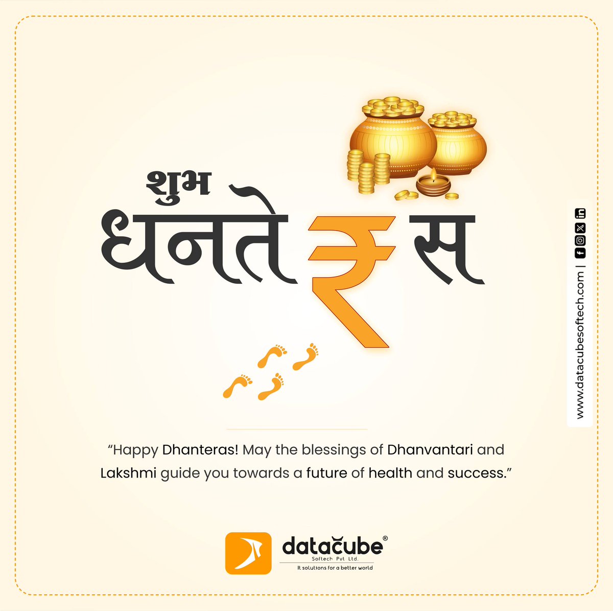 datacubesoftech's tweet photo. "May Goddess Lakshmi bring wealth to your home and peace to your life this Dhanteras."
.
.
.
#itcompany #webdevelopment #appdevelopment #digitalmarketing #appdevelopment https://t.co/r3w7PbQaqd