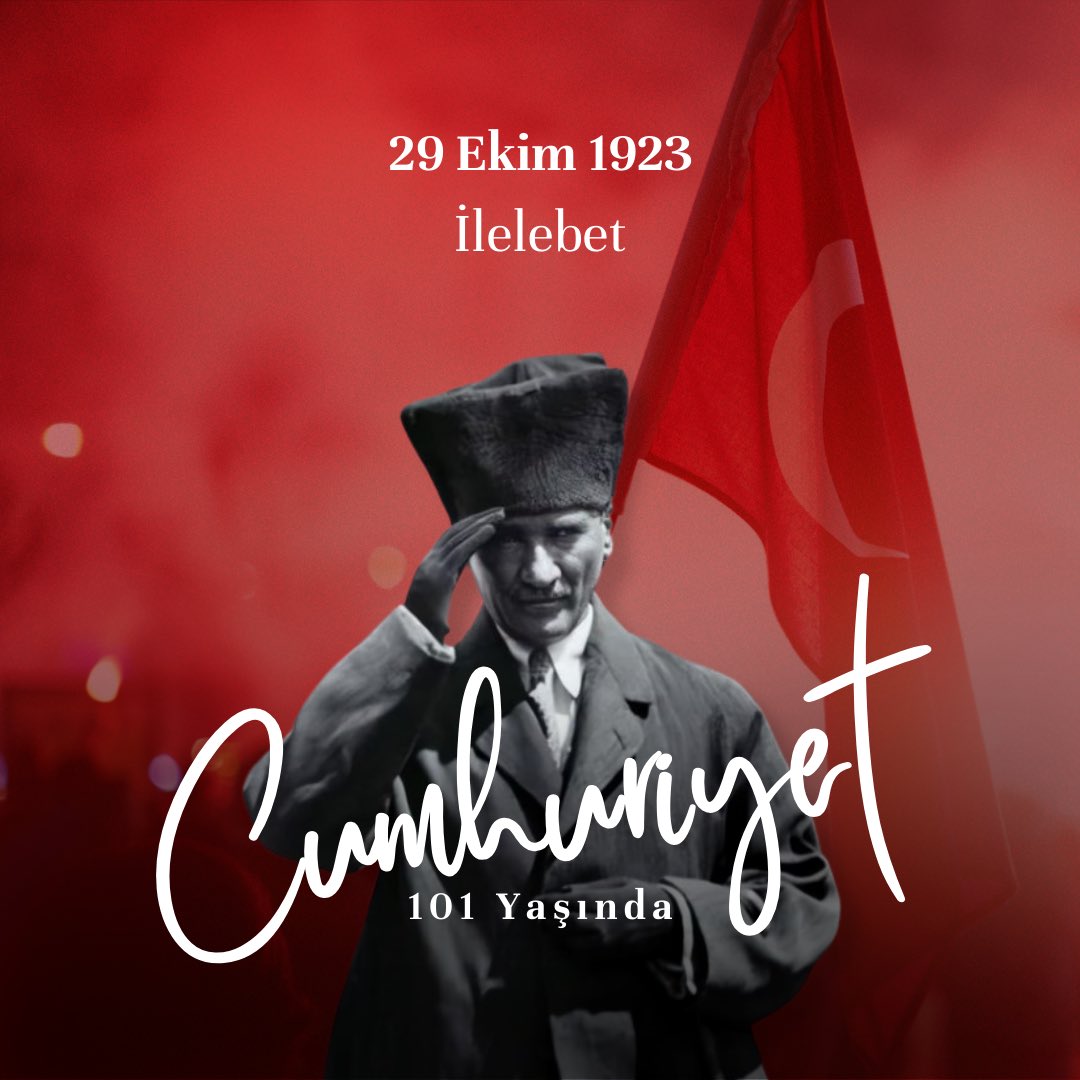 🇹🇷 Cumhuriyet Bayramımız kutlu olsun, Nice senelere...

#Cumhuriyetin101Yılı #CumhuriyetinBekçisiyiz #onuneseri