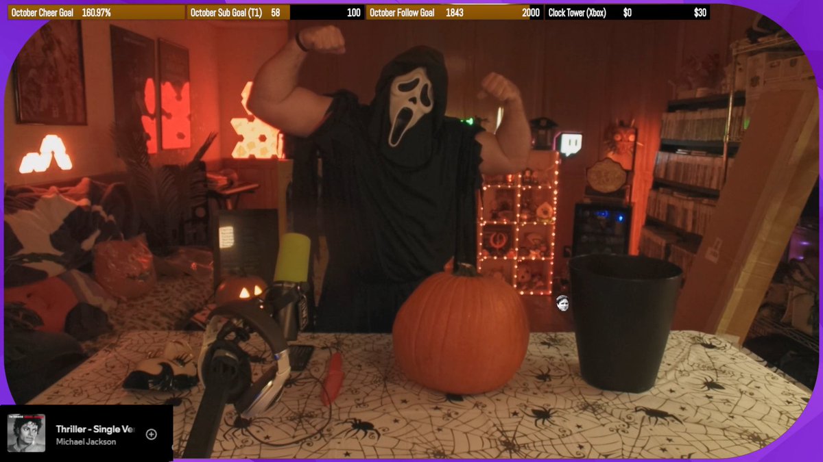 croakitoad's tweet photo. FIRST EVER pumpkin carving success last night! 🎃 Thanks everybody for hanging out, that was fun! We also finished #ChooChooCharles, #Apartament1406 and #FileDestined for Croaktober! #Halloween #HappyHalloween #Twitch #Croakitoad #Scream #Ghostface https://t.co/erXCSM9ZvZ