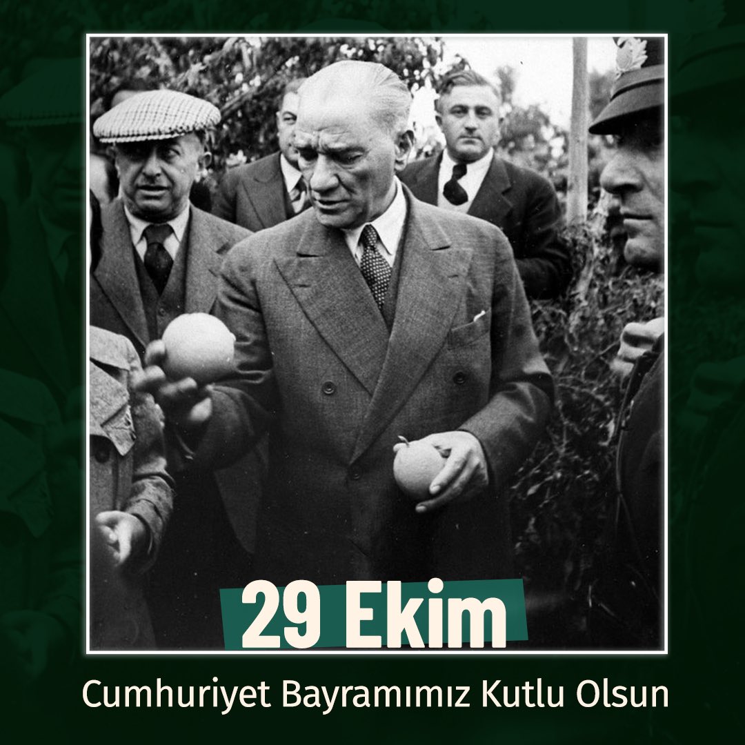 Her daim tarımın, çiftçinin kıymetini bilen Ata’mız…

Her geçen yıl seni daha çok özlüyor, kurmuş olduğun Cumhuriyet’i daha çok sahipleniyoruz.

29 Ekim Cumhuriyet Bayramımız kutlu olsun! 🇹🇷

#29Ekim #CumhuriyetBayramı
