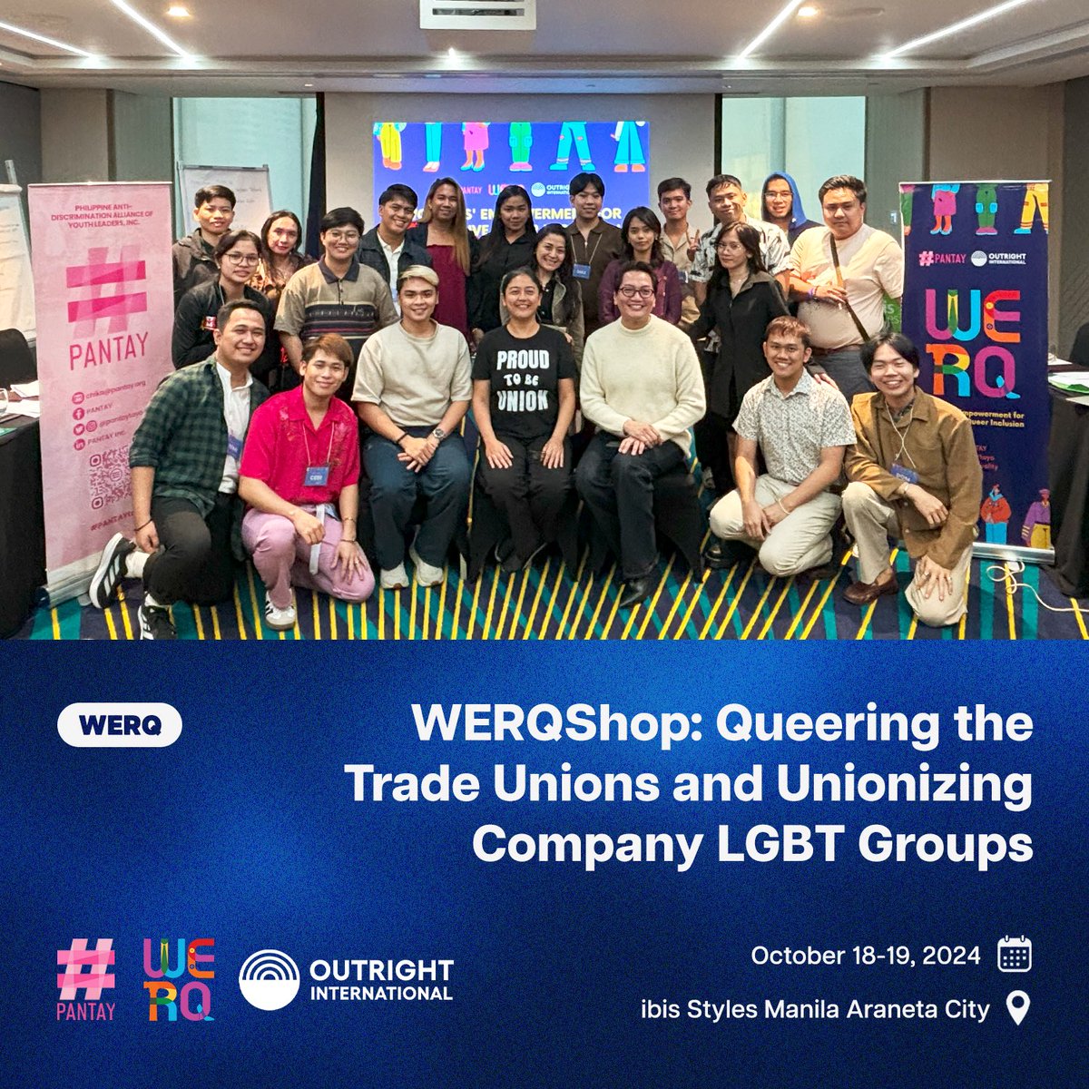 PANTAYtayo's tweet photo. WERQing for equality and inclusion in the workplace! ✊🏼🏳️🌈🏳️⚧️
On Oct 18-19, #PANTAY hosted a WERQshop for queer ERGs and labor unions. Together, they discussed and identified ways to advocate for a just & inclusive 🇵🇭 labor landscape. 🌈
#WERQ
#PANTAYtayo
#HappyEquality https://t.co/8CdezuvEBM