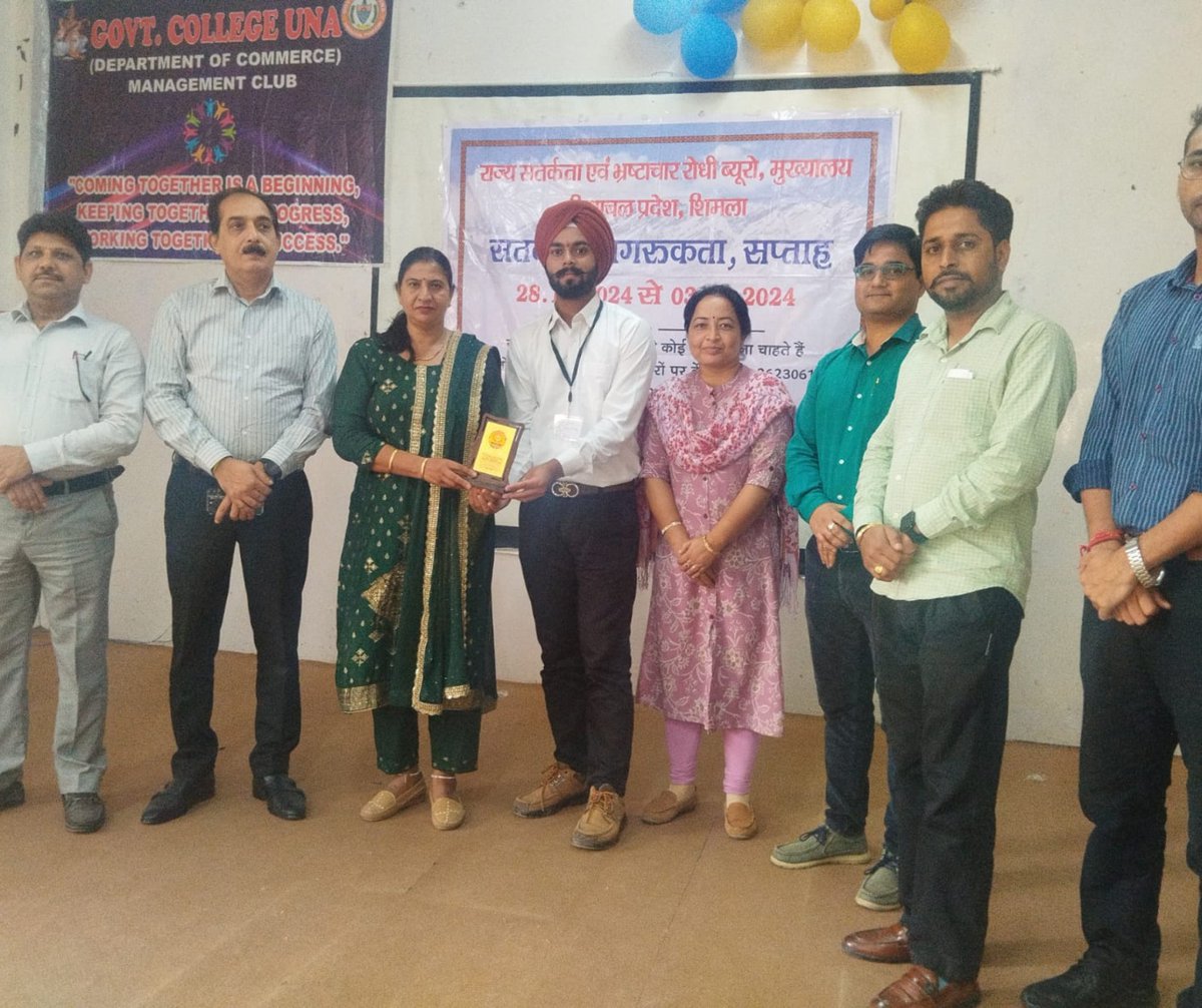 hpsvacb's tweet photo. Declamation contest organised at Govt. PG College Una as an activity to spread Vigilance Awareness during Vigilance Awareness Week.
#VigilanceAwarenessWeek2024 @airnews_shimla @AUHimachal @DDNewsHimachal @himachalpolice https://t.co/YtdGPrUdWn