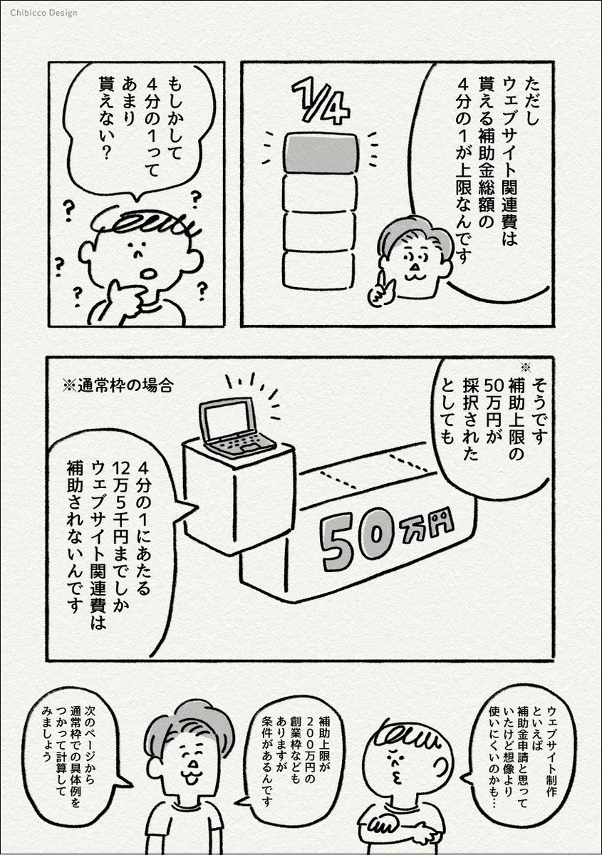 ✏️ 補助金サポート相談レポ漫画(2/2)
「小規模事業者持続化補助金」 