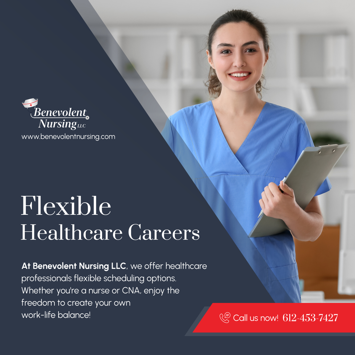 BenevolentMN's tweet photo. Looking for a healthcare career with flexibility? Join Benevolent Nursing LLC and create your ideal schedule while advancing your career in healthcare. Contact us today to learn more! FFF

#HealthcareStaffing #WoodburyMN #FlexibleSchedule https://t.co/B2oZUFFlVZ