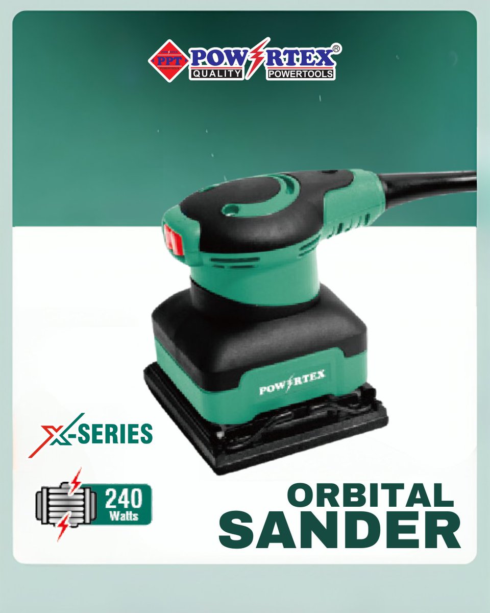 Powertextool's tweet image. Powertex Orbital Sander: Your Ultimate Sanding Companion
-The Powertex Orbital Sander
(PPT-OS-110-X)  is designed to make your sanding tasks effortless and efficient-
#Powertex #OrbitalSander #SandingTools #DIY #Woodworking  #Sanding #newedition #xseries #powertextools