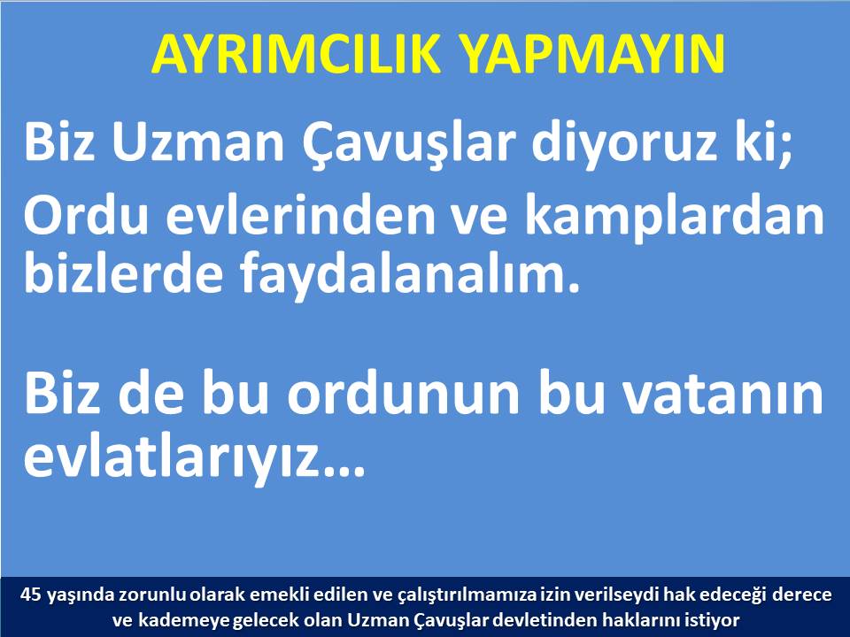 #ŞehadetEsasKadroHaktır
#UzmanÇavuş
#BirDereceHak
<a href="/RTErdogan/">Recep Tayyip Erdoğan</a>
<a href="/tcsavunma/">T.C. Millî Savunma Bakanlığı</a>
<a href="/hulusiakarmedya/">Hulusi AKAR</a>
<a href="/Akparti/">AK Parti</a>
<a href="/nacibostanci/">M. Naci Bostancı</a>
<a href="/akbasogluemin/">Av. M.Emin AKBAŞOĞLU 🇹🇷</a>
<a href="/AliYerlikaya/">Ali Yerlikaya</a>
<a href="/UlviYonter/">Dr.İzzet Ulvi YÖNTER</a>
<a href="/dbdevletbahceli/">Devlet Bahçeli</a>
<a href="/mustafaelitas/">Mustafa Elitaş</a>
<a href="/UlviYonter/">Dr.İzzet Ulvi YÖNTER</a>
<a href="/erkanakcay45/">Erkan Akçay</a>
<a href="/dijital/">Dijital</a>
<a href="/alitilkici38/">Ali Tilkici 🇹🇷</a>