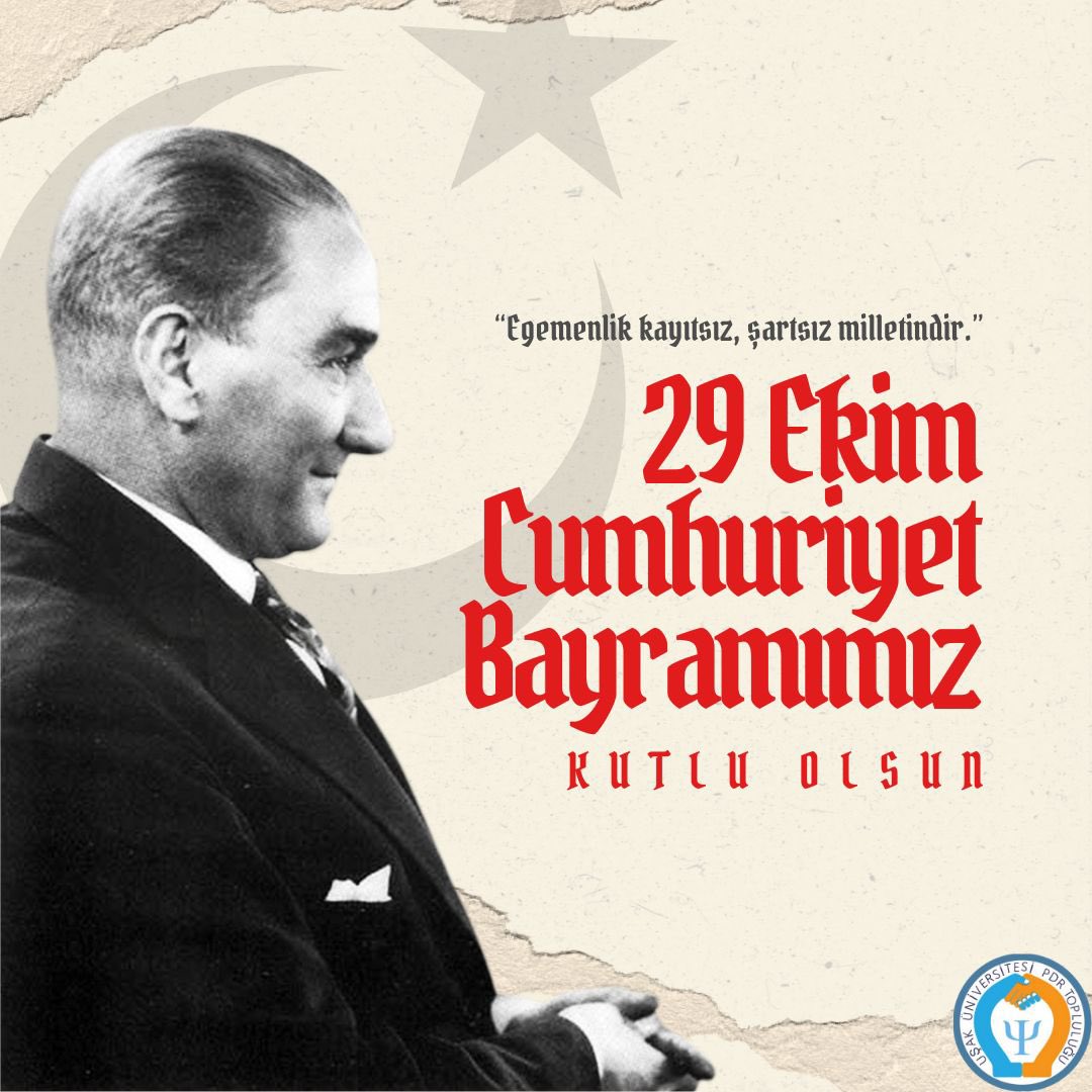 pdrusak's tweet photo. "Egemenliğin kayıtsız şartsız milletin olduğu bu değerli gün, Cumhuriyetimizin 101. yılı kutlu olsun! Cumhuriyet'in tüm vatandaşlarına aydınlık, huzur dolu yarınlar getirmesi dileğiyle."
Gazi Mustafa Kemal ve silah arkadaşlarını saygı ve minnetle anıyoruz...🇹🇷
@pdrusak https://t.co/3lTsRaOIS6