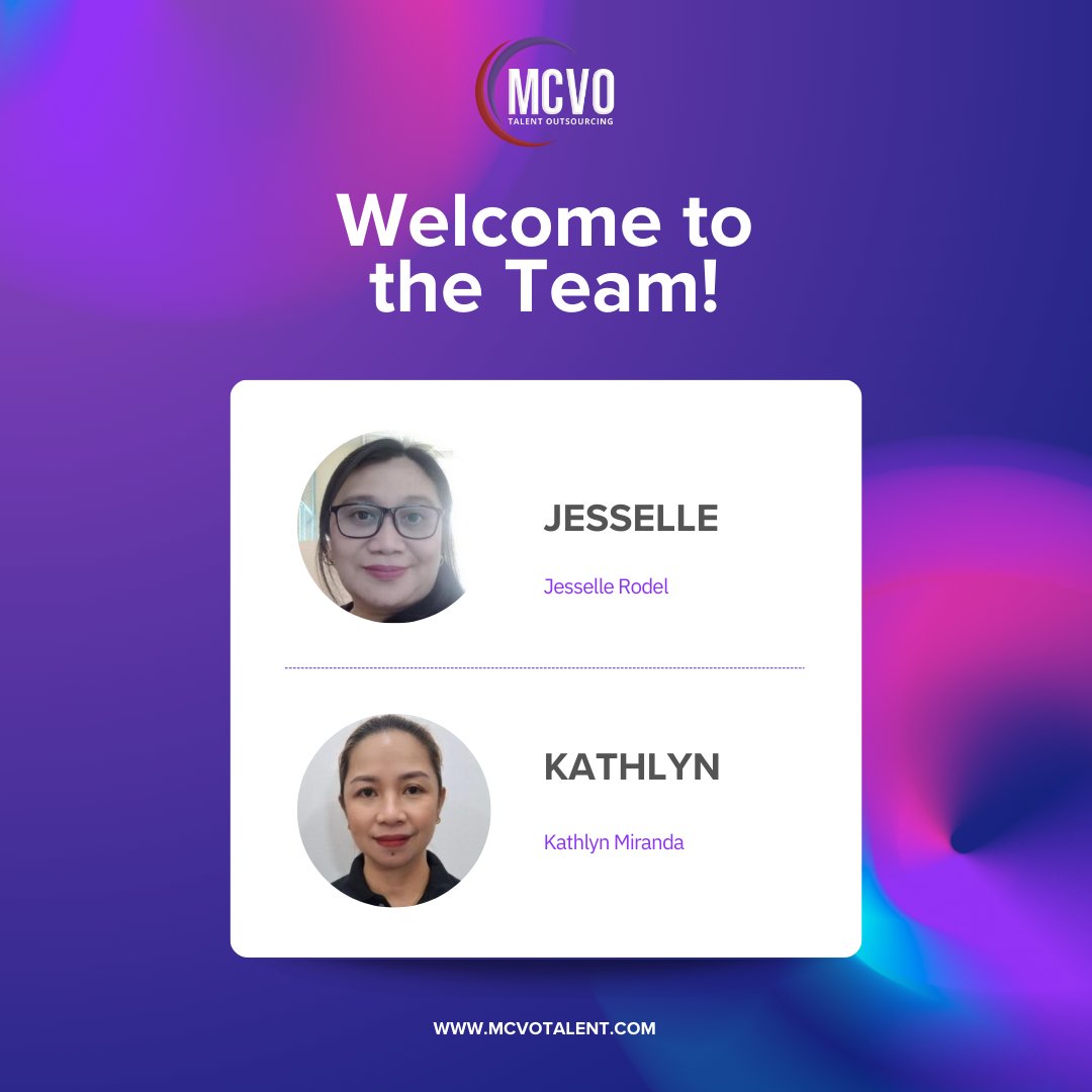 McvoTalent's tweet photo. 👋 Welcome aboard, Jesselle and Kathlyn! Your journey with us starts today, and we couldn't be more excited. May your time here be filled with joy, challenges, and incredible achievements! 🌟 https://t.co/CABqSIyNWI