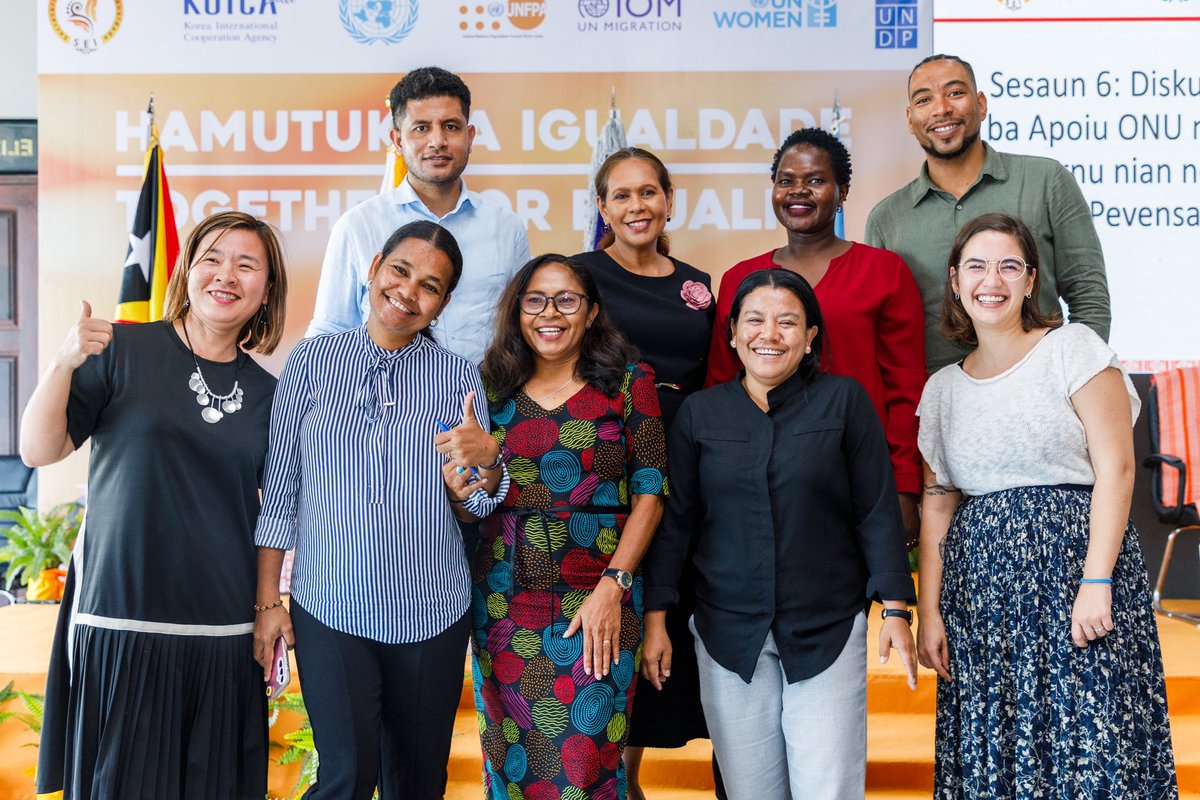 IOMtimor_leste's tweet photo. Coming together for a safer, more equal future. 

Through KOICA support, IOM together with the Secretary of State for Equality, UNFPA, UN Women, and UNDP gather to share the impactful approaches in preventing and responding to gender-based violence in 🇹🇱

#TogetherForEquality https://t.co/u9ByAlTfiK