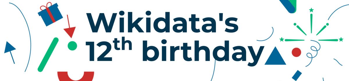 wikidata's tweet image. 🎈 Wikidata turns 12 today! 🎈 Huge thanks to our amazing community for 12 years of knowledge, collaboration, and growth. Celebrate with us &amp;amp; share your wishes here: w.wiki/Bjs6 🎁 Join us online at 10:00 &amp;amp; 18:00 UTC to unwrap the presents! 🥳💙 #Wikidata12Birthday