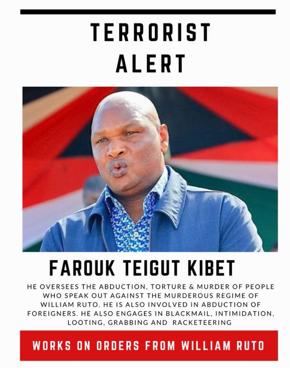 simonKamauWaru3's tweet photo. @HonAkalSimba Farouk Kibet and his master must pay for this disgusting terrorism! @WilliamsRuto @StateHouseKenya https://t.co/2TJ1tasfb8