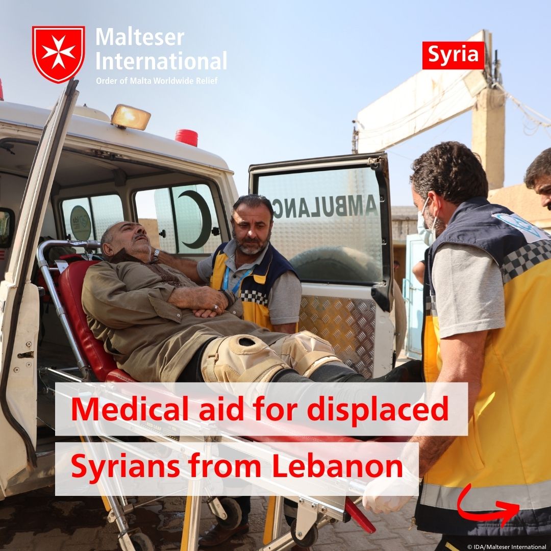 MalteserInt's tweet photo. Northwest #Syria continues to see a influx of displaced Syrians from #Lebanon. With support from @AuswaertigesAmt, our partner @IndDoctorsAsso established a medical point with an ambulance to refer critical cases to a hospital, which is supported by us. 🙏 @AA_stabilisiert https://t.co/qf7wfa863i