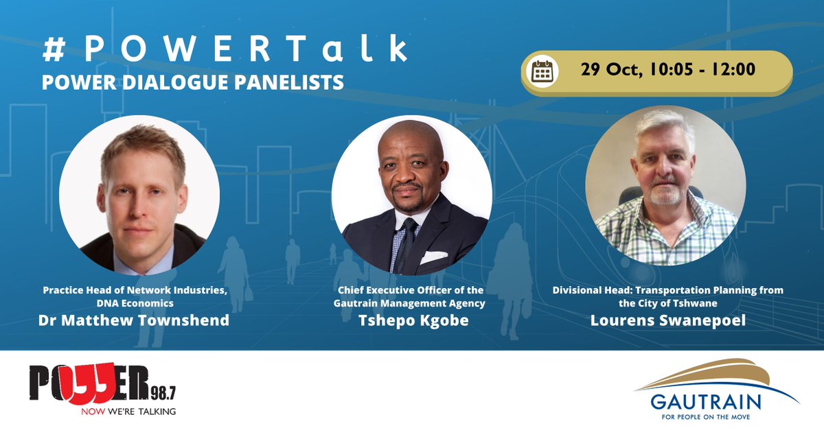 Powerfm987's tweet photo. Sponsored
#GautrainPOWERDialogue in partnership with @TheGautrain
Watch the live panel discussion here: https://t.co/9fUbecxixL
#POWERDialogue #Gautrain #TransportMonth #POWERTalk https://t.co/2ppL1lNx5j