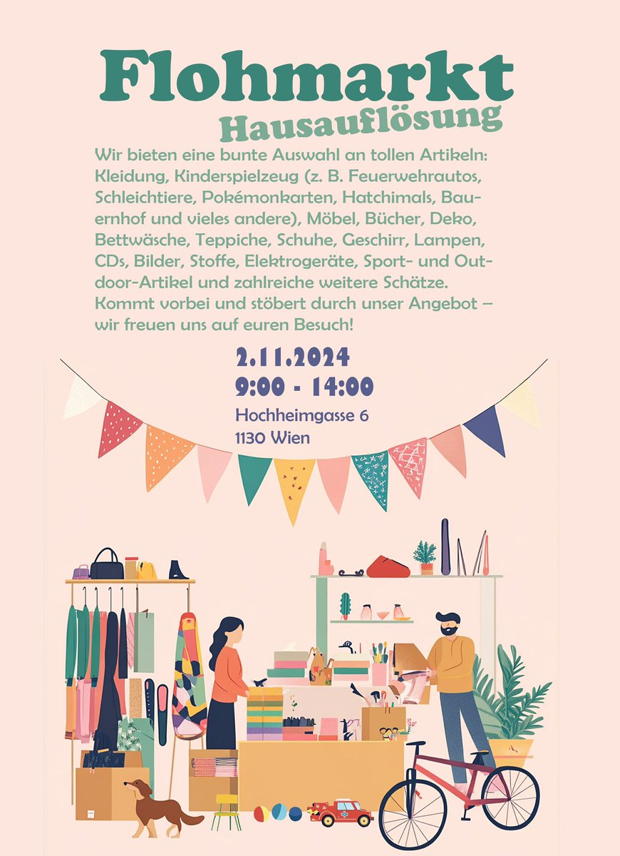 hietzing_at's tweet photo. Flohmarkt-Hausauflösung kommendes Wochenende ‼️📦🏡 Alle Infos ⤵️ https://t.co/RYLntXkmam