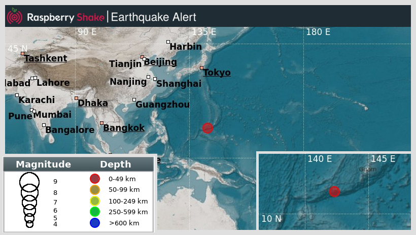 raspishakEQ's tweet photo. Preliminary M5.1 #Earthquake
ID: #rs2024viysxq
330km from #Tamuning, #MarianaIslands
2024-10-29 07:45 UTC
Source: #GFZ
@raspishake
Join the largest #CitizenScience EQ community ➡ https://t.co/Y5O0dgJqJF
EVENT ➡ https://t.co/zMOxoxcp3P https://t.co/VzQmxGRRuv