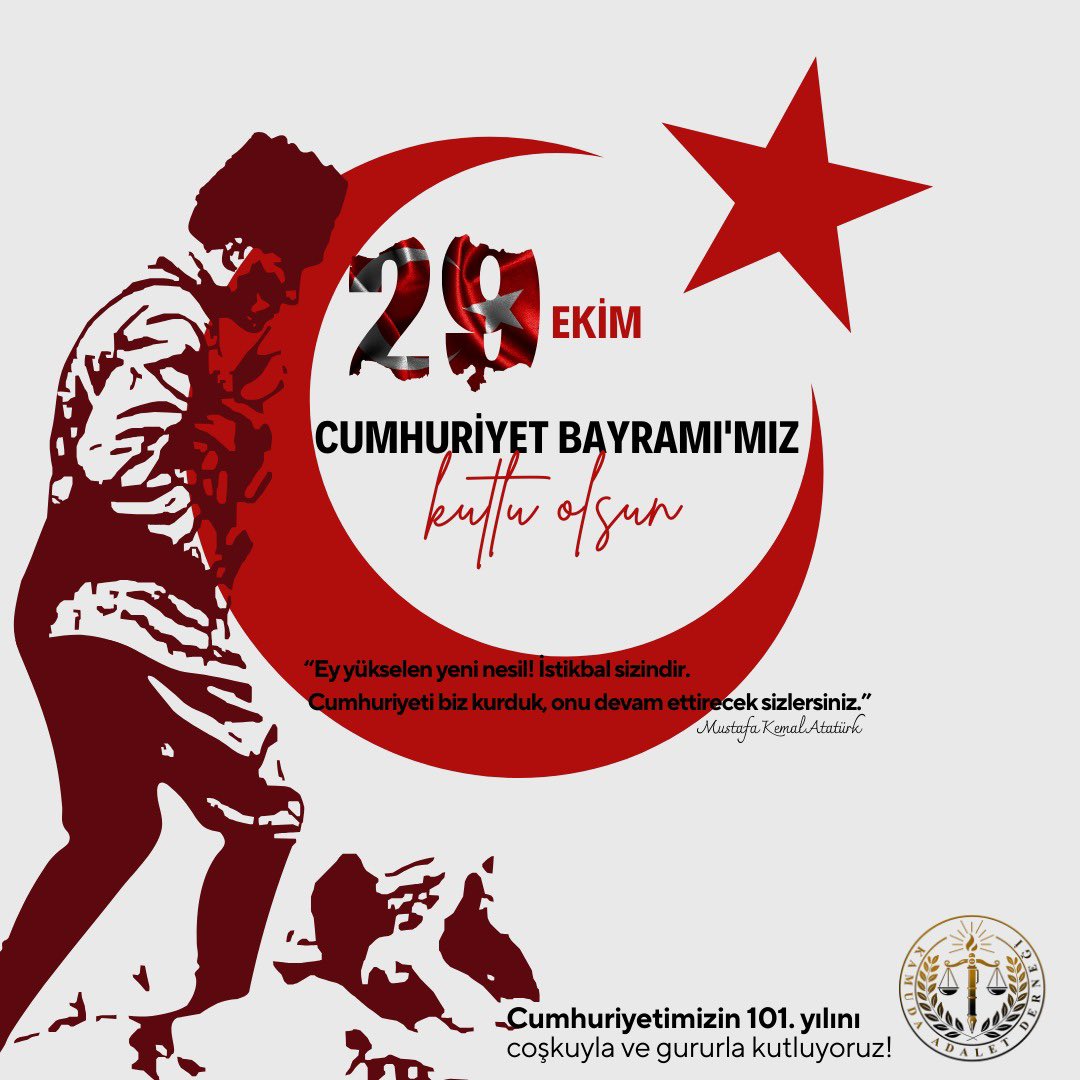 Cumhuriyet bayramımız kutlu olsun. 🇹🇷
#29ekimcumhuriyetbayramıkutluolsun  #29ekimcumhuriyetbayramımızkutluolsun  #KamudaAdaletDerneği