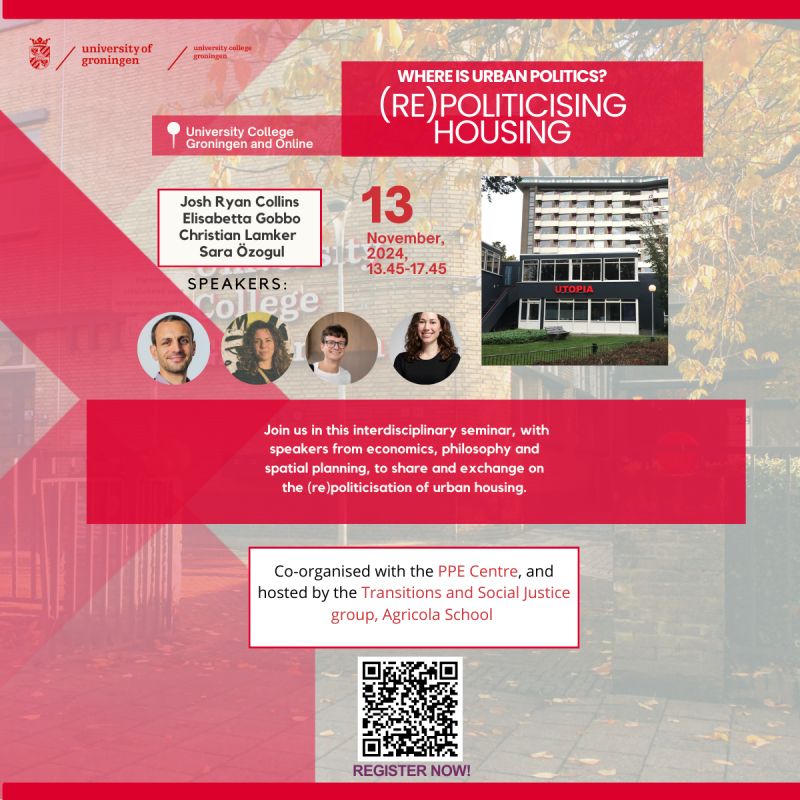 🔜 Join us for '(Re)politicising Housing', the second seminar in the series "Where is Urban Politics?". Wed 13 November 2024 in Groningen. 🏡💻 on-site or online.🔗 sites.google.com/rug.nl/where-i…