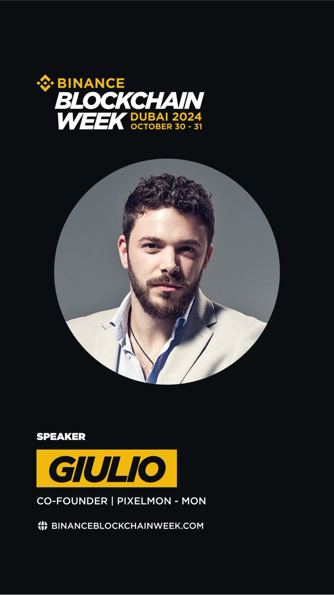 GiulioX🐉 $MON (@giulioxdoteth) on Twitter photo I'll be speaking at the @Binance Blockchain week in Dubai on Oct 31st. Ping if you are in town or at BBW.
#BinanceBlockchainWeek <a href="/monprotocol/">MON Protocol 🐉 $MON</a> <a href="/Pixelmon/">Pixelmon 🔺</a> I'll be speaking at the @Binance Blockchain week in Dubai on Oct 31st. Ping if you are in town or at BBW.
#BinanceBlockchainWeek <a href="/monprotocol/">MON Protocol 🐉 $MON</a> <a href="/Pixelmon/">Pixelmon 🔺</a>