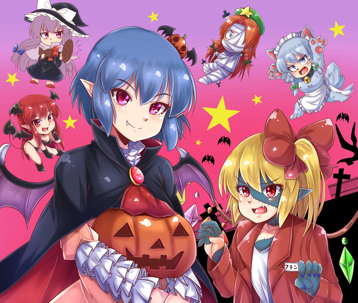 2022と2023のハロウィンイラストです。